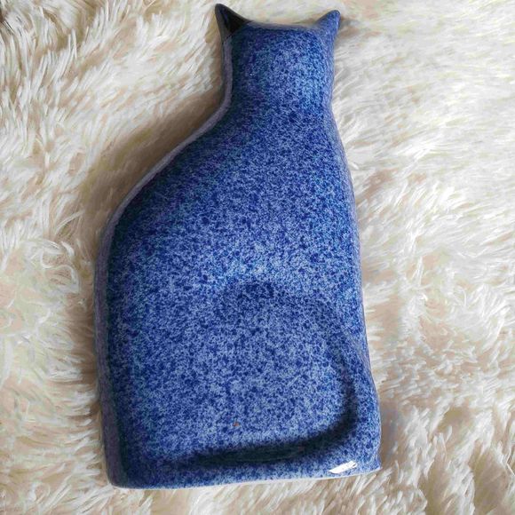 VINTAGE Enesco Ceramic blue &white spongeware Cat - Picture 3 of 9